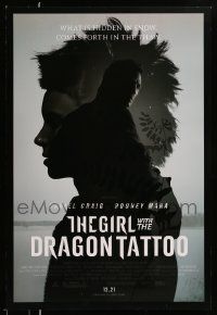 2z287 GIRL WITH THE DRAGON TATTOO advance DS 1sh '11 Daniel Craig, sexy Rooney Mara!