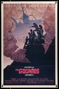 2z300 GOONIES 1sh '85 Josh Brolin, teen adventure classic, cool treasure map artwork by John Alvin
