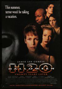 2z319 HALLOWEEN H20 advance 1sh '98 Jamie Lee Curtis sequel, terror won't be taking a vacation!