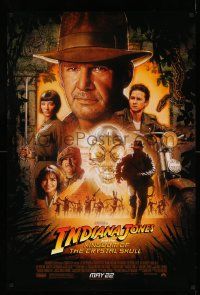 2z397 INDIANA JONES & THE KINGDOM OF THE CRYSTAL SKULL advance DS 1sh '08 Drew art of Harrison Ford!