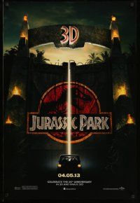2z445 JURASSIC PARK teaser DS 1sh R13 Steven Spielberg, Richard Attenborough re-creates dinosaurs!