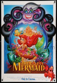 2z481 LITTLE MERMAID int'l advance DS 1sh R98 images of Ariel & cast, Disney underwater cartoon!