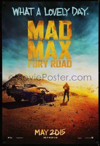 2z504 MAD MAX: FURY ROAD teaser DS 1sh '15 Tom Hardy in the title role with his V8 Interceptor car!