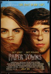 2z572 PAPER TOWNS style B advance DS 1sh '15 great image of Nat Wolff and Cara Delevingne!