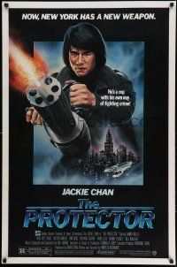 2z602 PROTECTOR 1sh '85 Danny Aiello, R. Obero art of Jackie Chan huge gun!