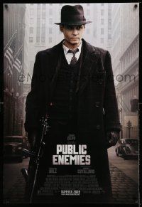 2z604 PUBLIC ENEMIES advance DS 1sh '09 cool image of Johnny Depp as John Dillinger!