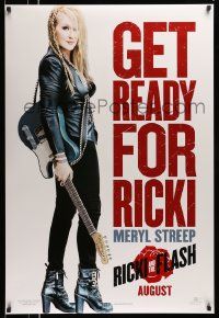 2z638 RICKI & THE FLASH teaser DS 1sh '15 full-length image of Meryl Streep in title role w/ guitar