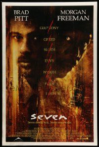 2z677 SEVEN int'l 1sh '95 David Fincher, Morgan Freeman, Brad Pitt, deadly sins!