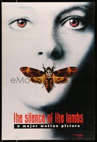 2z687 SILENCE OF THE LAMBS style A teaser DS 1sh '90 image of Jodie Foster with moth over mouth!
