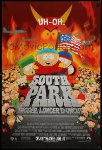 2z702 SOUTH PARK: BIGGER, LONGER & UNCUT int'l advance 1sh '99 Parker & Stone animated musical!
