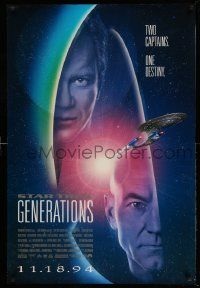 2z722 STAR TREK: GENERATIONS int'l advance 1sh '94 Stewart as Picard & Shatner as Kirk!