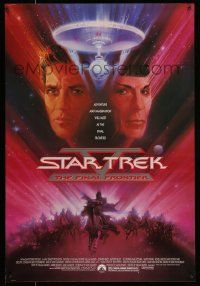 2z716 STAR TREK V 1sh '89 The Final Frontier, art of William Shatner & Leonard Nimoy by Bob Peak!