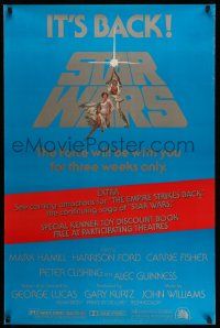 2z726 STAR WARS 1sh R79 George Lucas classic sci-fi epic, art by Tom Jung, it's back!