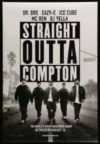 2z734 STRAIGHT OUTTA COMPTON teaser DS 1sh '15 Hawkins, Mitchell, Jackson, Brown J.R. and Hodge!