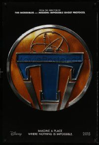 2z778 TOMORROWLAND teaser DS 1sh '15 Walt Disney, cool image of retro sci-fi logo!