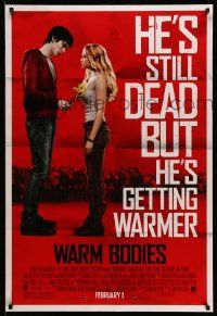 2z813 WARM BODIES advance DS 1sh '13 Nicholas Hoult, Teresa Palmer, dead but getting warmer!