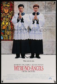 2z822 WE'RE NO ANGELS 1sh '89 wacky image of fake priests Robert De Niro & Sean Penn!
