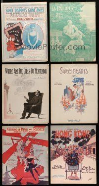 3a012 LOT OF 9 SHEET MUSIC '10s Since Daddy's Gone Away, Sweethearts, Hong Kong & more!