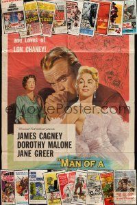 3a165 LOT OF 63 FOLDED ONE-SHEETS '50s-60s great images from a variety of different movies!