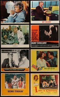 3a213 LOT OF 39 LOBBY CARDS OF MALE STARS '40s-80s great scenes from a variety of movies!
