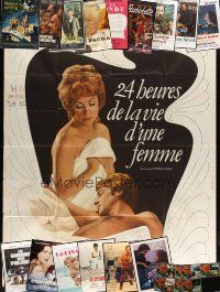 3a235 LOT OF 24 FOLDED TRADE ADS, FRENCH, JAPANESE, MEXICAN, & RUSSIAN POSTERS '60s-90s cool!