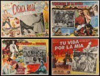 3a237 LOT OF 30 WESTERN AND MILITARY MEXICAN LOBBY CARDS '50s-60s cowboys & war soldiers!