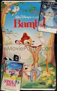3a245 LOT OF 3 DISNEY STANDEES R80s Bambi, Cinderella & Song of the South, great cartoon images!
