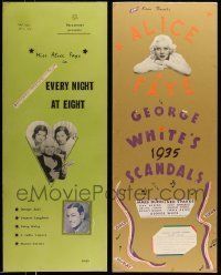 3a246 LOT OF 11 UNFOLDED HOMEMADE ALICE FAYE INSERTS '70s George White's Scandals & much more!