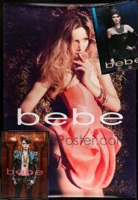 3a385 LOT OF 3 DOUBLE-SIDED BEBE BUS STOP ADVERTISING POSTERS '00s sexy fashion model images!