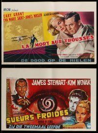 3a404 LOT OF 7 UNFOLDED REPRO BELGIAN POSTERS '90s Psycho, Vertigo, North by Northwest & more!