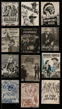 3a324 LOT OF 12 WESTERN DANISH PROGRAMS '40s-60s great different images from cowboy movies!