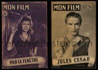 3a161 LOT OF 2 MON FILM FRENCH MOVIE MAGAZINES '48-54 Marlon Brando in Julius Caesar & much more!