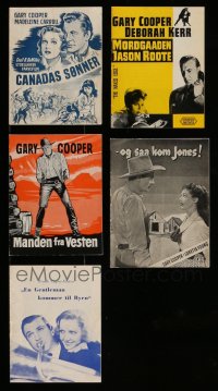 3a330 LOT OF 5 GARY COOPER DANISH PROGRAMS '40s-60s North West Mounted Police, Mr. Deeds & more!