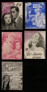 3a329 LOT OF 5 GENE TIERNEY DANISH PROGRAMS '40s-50s different images from Heaven Can Wait & more!