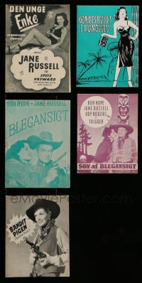 3a328 LOT OF 5 JANE RUSSELL DANISH PROGRAMS '50s Young Widow, Paleface, Mamie Stover & more!