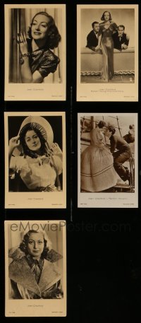 3a334 LOT OF 5 JOAN CRAWFORD GERMAN ROSS POSTCARDS '30s great portraits & movie scenes!