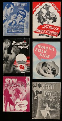 3a327 LOT OF 6 CARY GRANT DANISH PROGRAMS '40s-50s Affair to Remember & more, different images!
