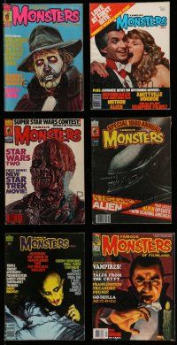 3a148 LOT OF 6 FAMOUS MONSTERS OF FILMLAND MAGAZINES '70s Dracula, Nosferatu, Alien & more!