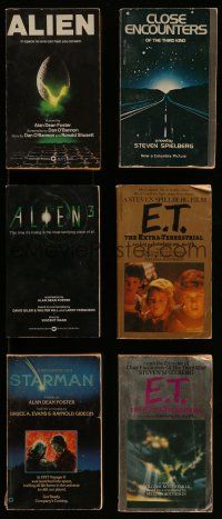 3a344 LOT OF 6 SCI-FI PAPERBACK BOOKS '70s-90s Alien, Close Encounters of the Third Kind, E.T.