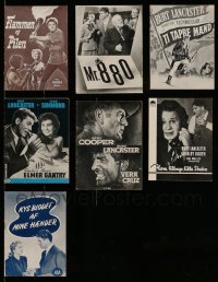 3a326 LOT OF 7 BURT LANCASTER DANISH PROGRAMS '40s-60s different images from some of his movies!