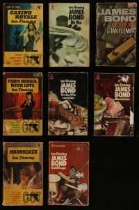 3a341 LOT OF 8 JAMES BOND ENGLISH PAN PAPERBACK BOOKS '60s-70s Casino Royale, Octopussy+more!