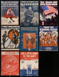 3a008 LOT OF 8 WORLD WAR I SHEET MUSIC '10s The Yanks Are Over There Again & much more!