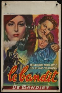 3b698 BANDIT Belgian '46 cool different art of sexy Anna Magnani and top cast!
