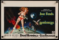 3b699 BARBARELLA Belgian '68 sexiest sci-fi art of Jane Fonda by Robert McGinnis, Roger Vadim