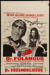 3b722 DR. STRANGELOVE Belgian '64 Stanley Kubrick classic, Peter Sellers, different art and images