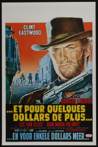 3b728 FOR A FEW DOLLARS MORE Belgian R70s Leone, really great c/u artwork of Clint Eastwood!