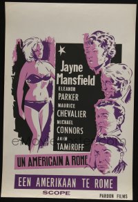 3b792 PANIC BUTTON Belgian '64 Maurice Chevalier, different art of sexy Jayne Mansfield in bikini!