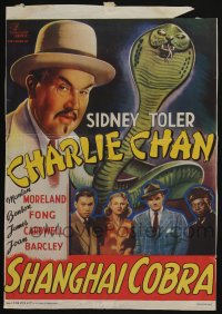 3b816 SHANGHAI COBRA Belgian '45 Toler as Charlie Chan, Moreland, Fong, incredible snake art!
