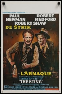 3b823 STING Belgian '74 great different artwork of Paul Newman & Robert Redford!