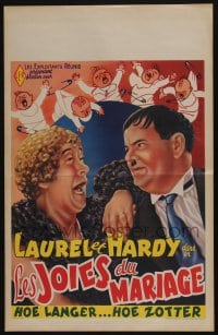 3b844 TWICE TWO Belgian R50s wacky art of Stan Laurel & Oliver Hardy, Hal Roach